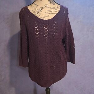 Sonoma Women's Plum V-Neck Sweater